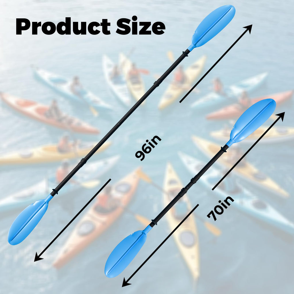 Adjustable Lightweight Floating Kayak Paddle with Safety Rope U582494