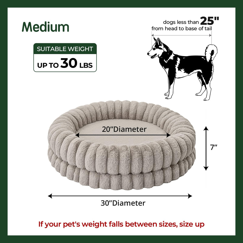 30 Inches Round Washable Dog Bed F8261