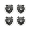 Black and White Bear Head Leather Coasters Set of 4 T40620