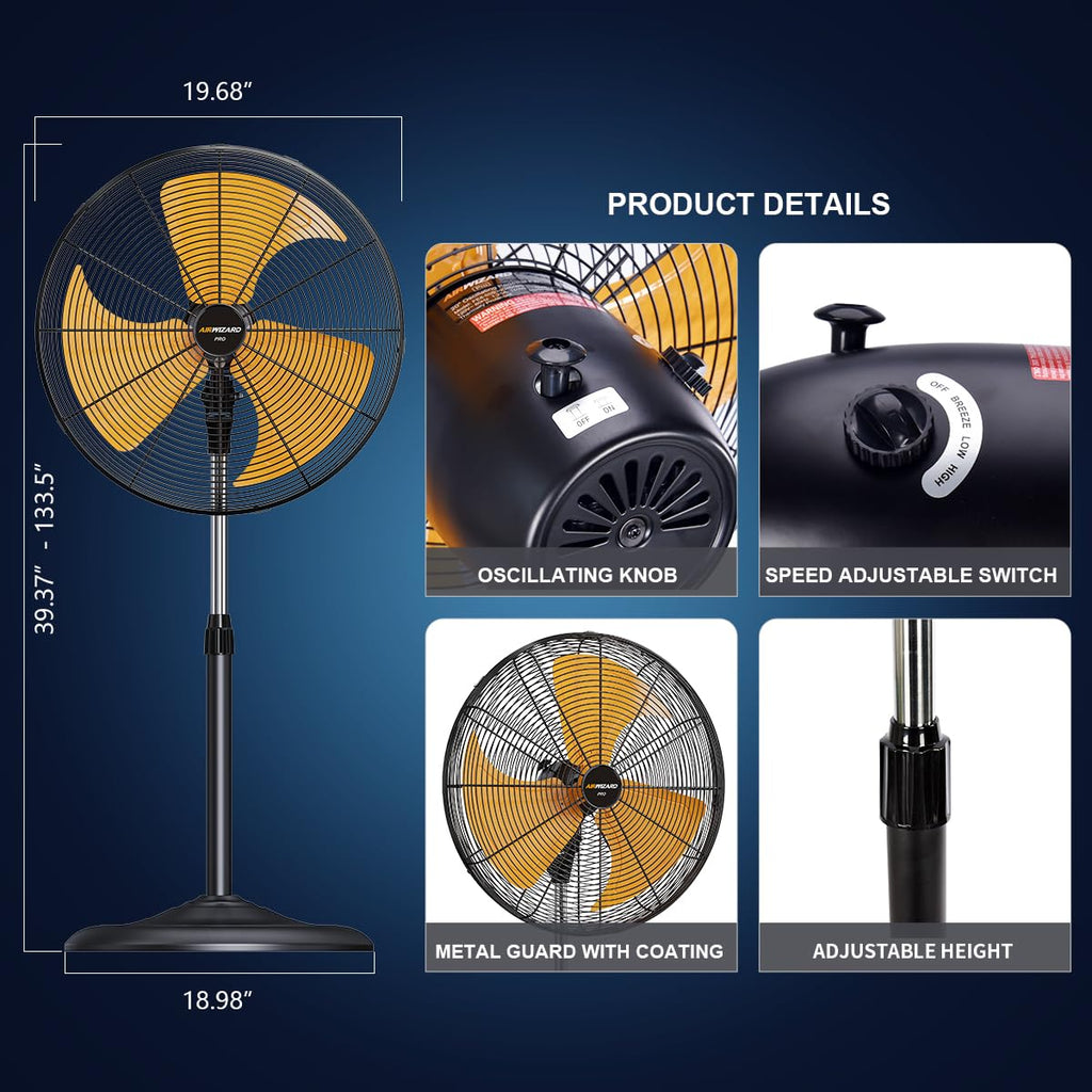 18 inch Oscillating High Velocity Pedestal Fan U59547