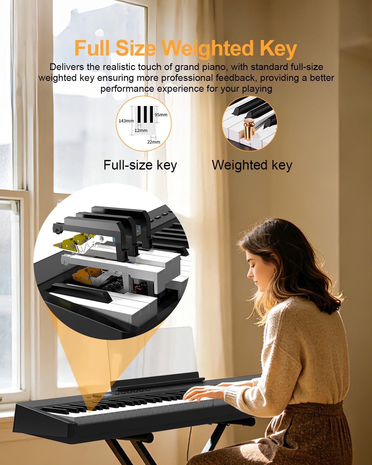 88 Key Weighted Folding Digital Piano with Gig Bag and Sustain Pedal F909964