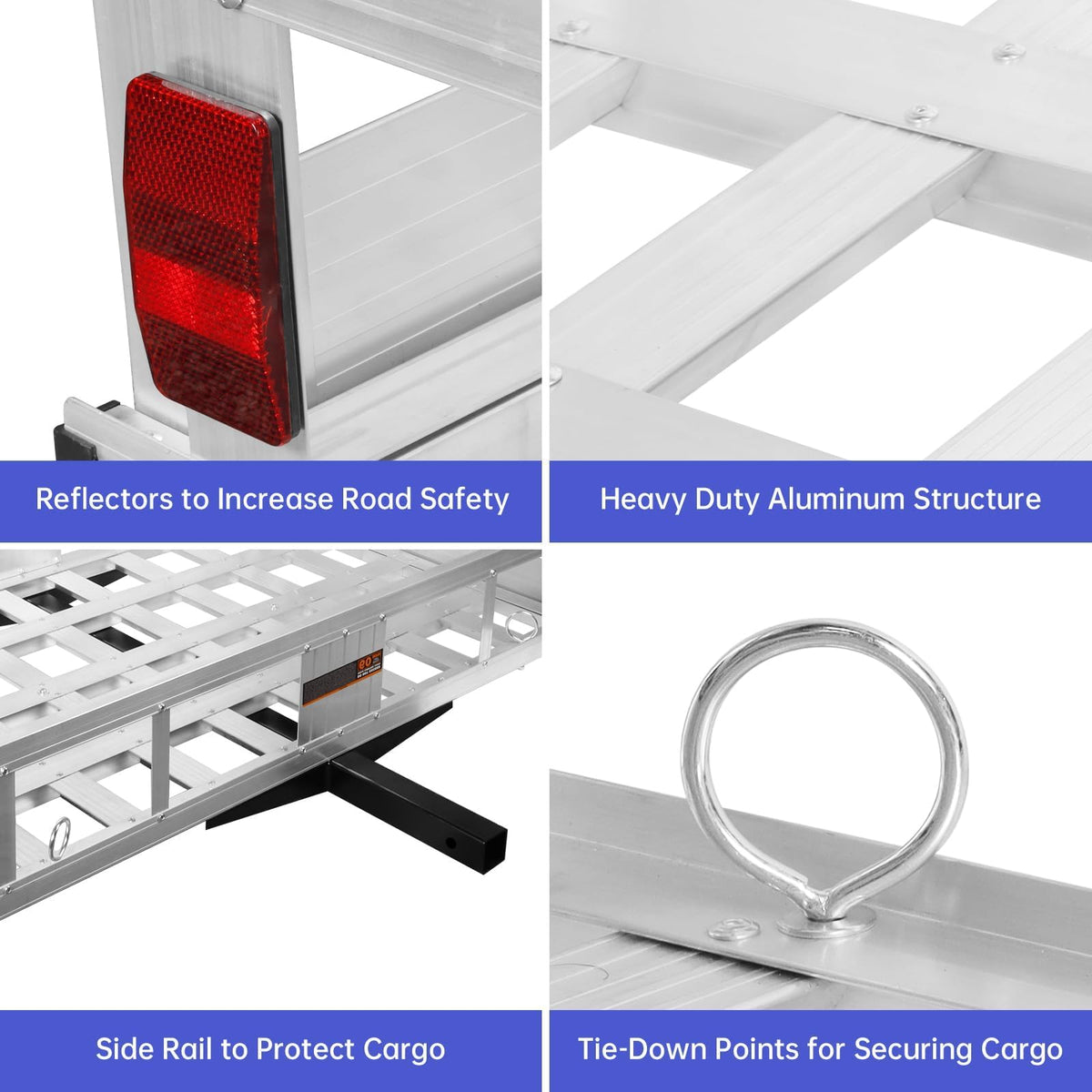 50" x 30" Aluminum Trailer Hitch Cargo Carrier with 41.5" Ramp X5935