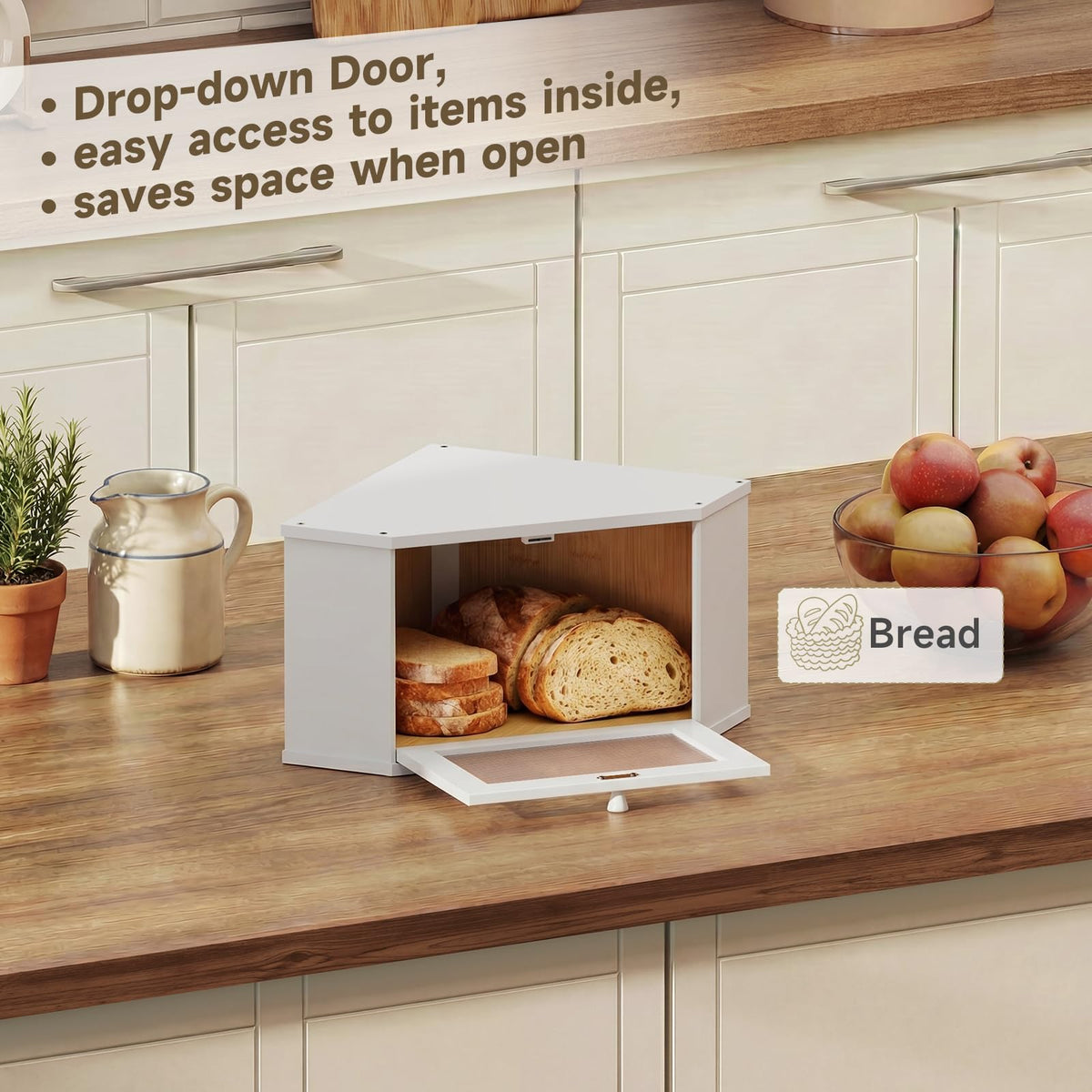 White Medium Bread Box H5340