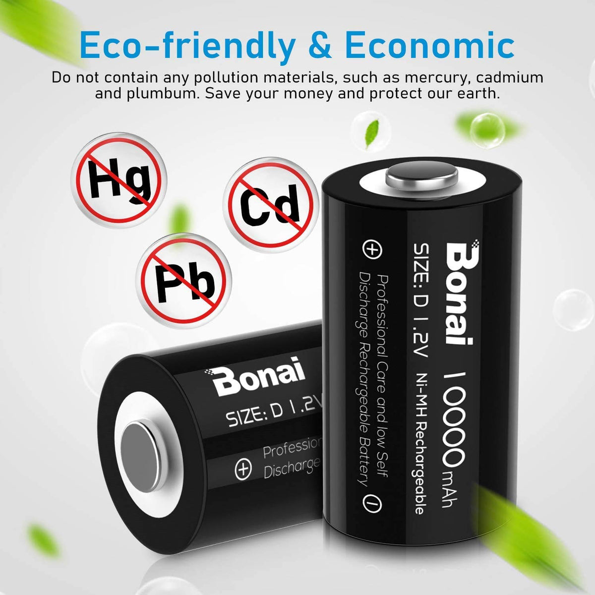 Rechargeable D Batteries 8 Pack X750