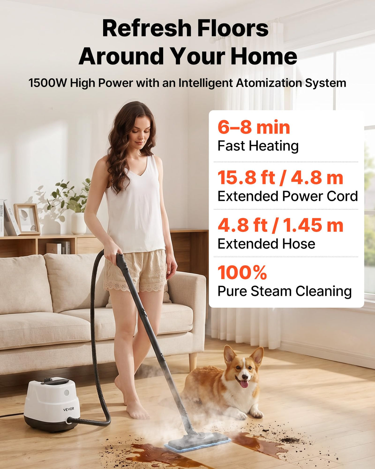 Portable Canister Steam Cleaner with 20 Accessories X90094