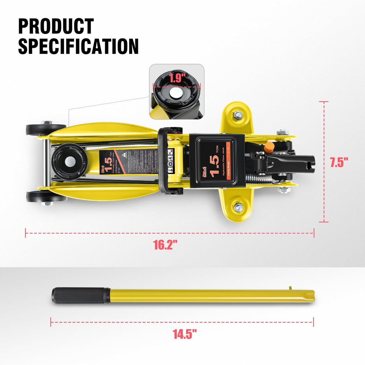 1.5 Ton Hydraulic Trolley Floor Jack F71323