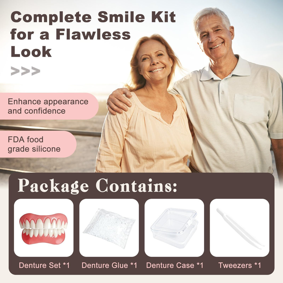 Moldable Silicone False Teeth Veneers Kit U28145