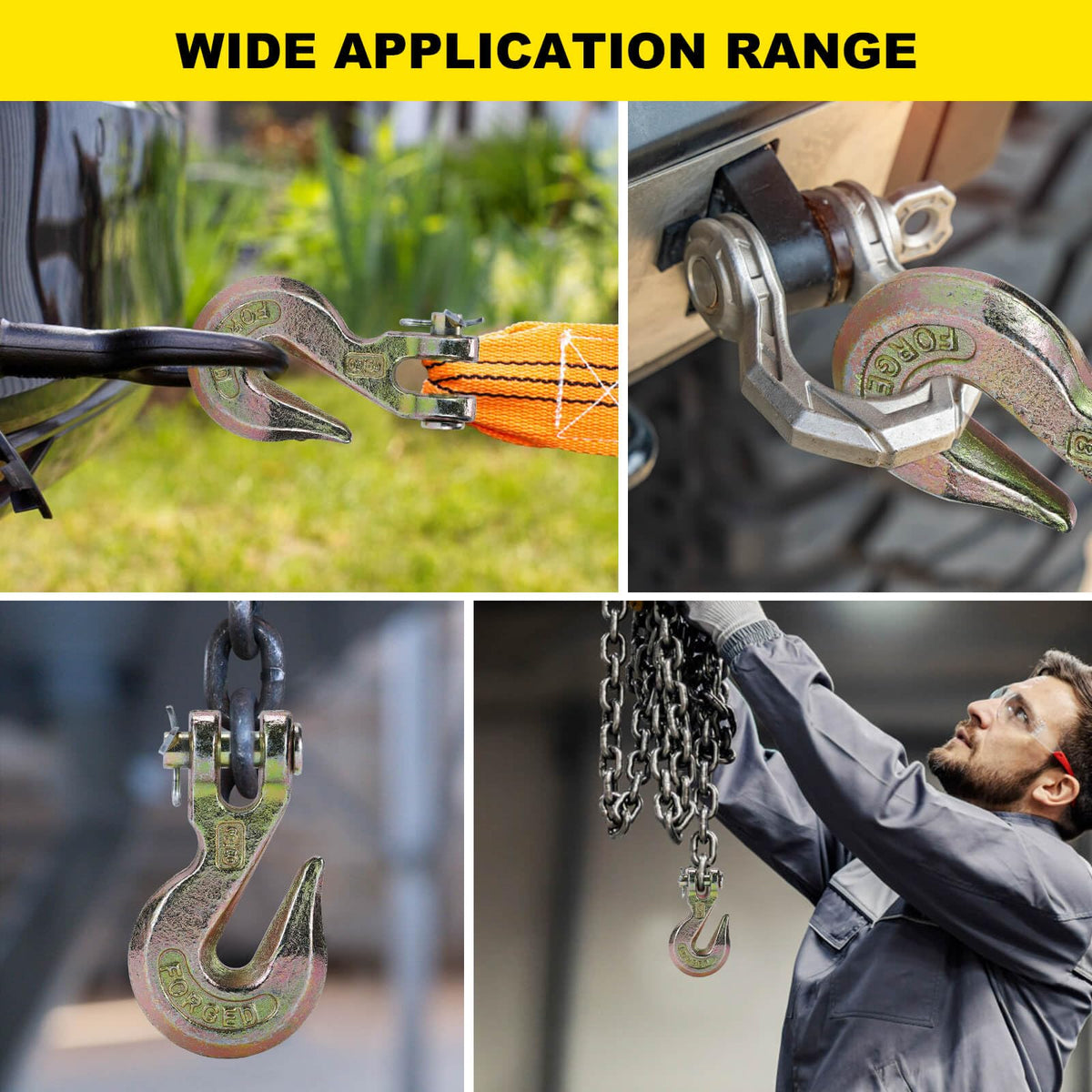 3/8 Heavy Duty Clevis Grab Hook 4 Pack R96715