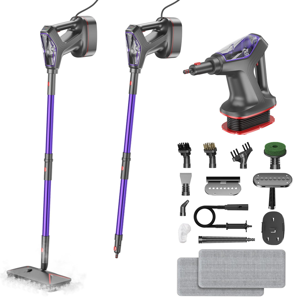 Heavy Duty All-in-One Steam Mop with Detachable Handheld Steamer V123767