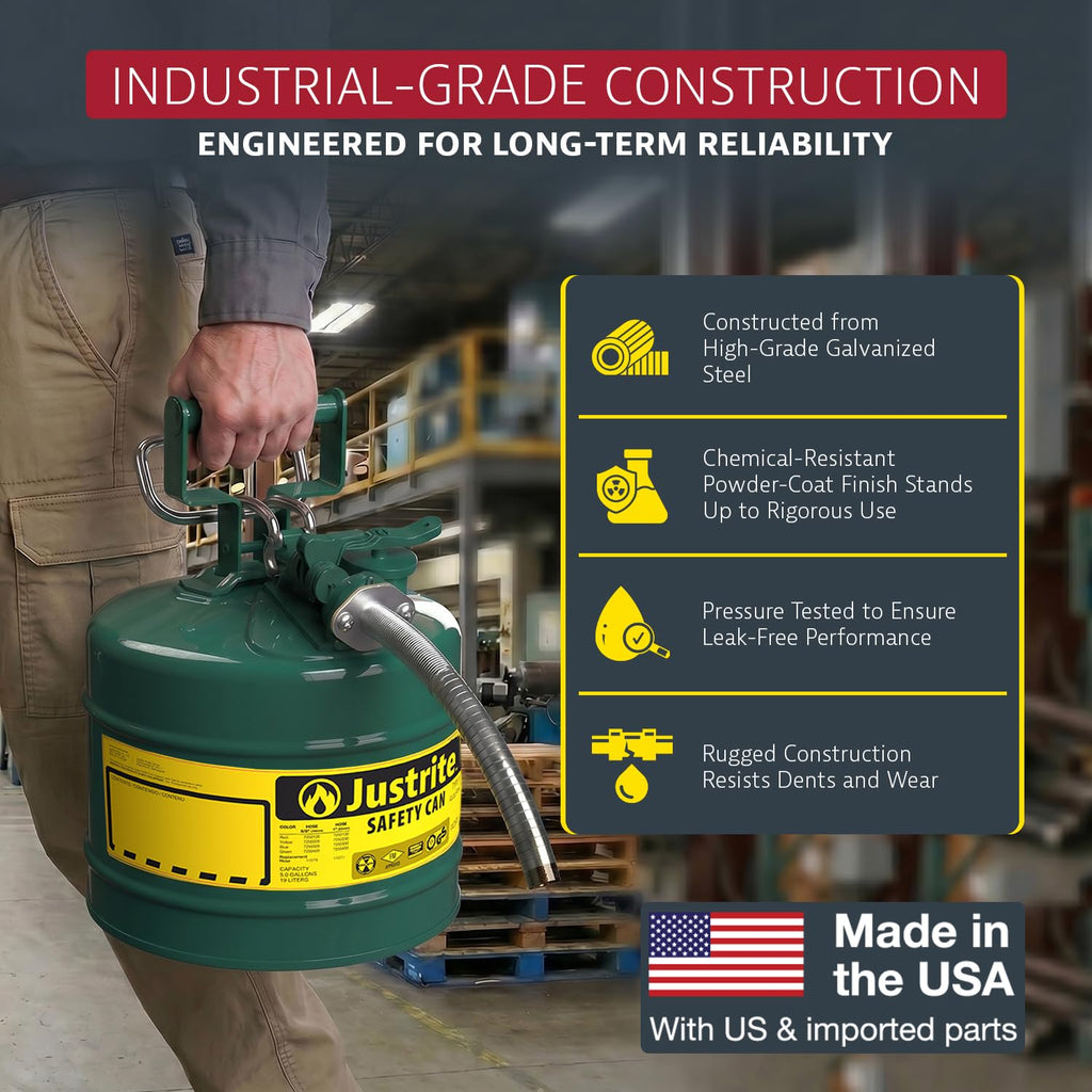 Green Galvanized Steel Safety Can I5787