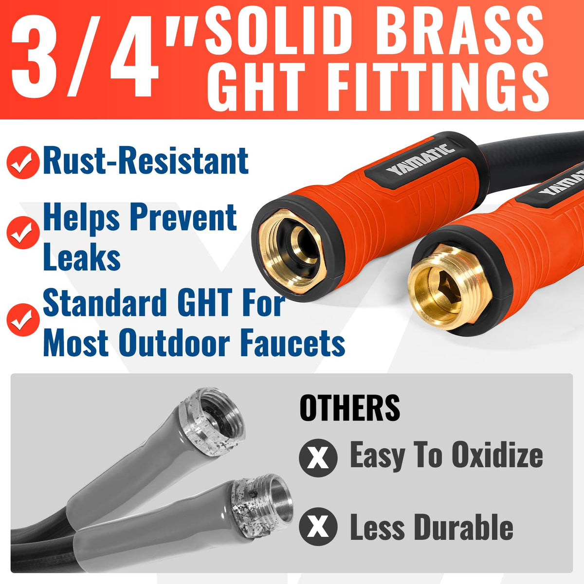 100ft Garden Hose 5/8in I.D. with Swivel Brass Handle A282991