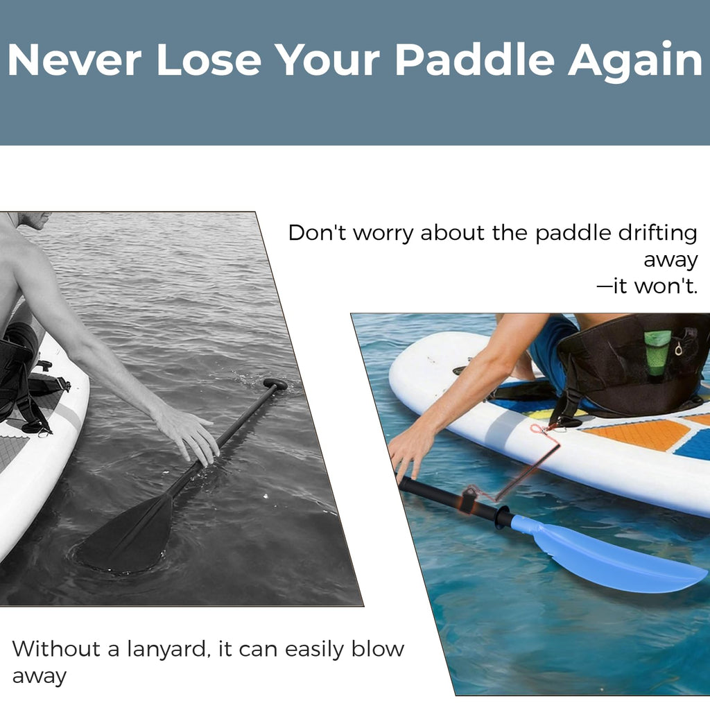 Adjustable Lightweight Floating Kayak Paddle with Safety Rope U582494