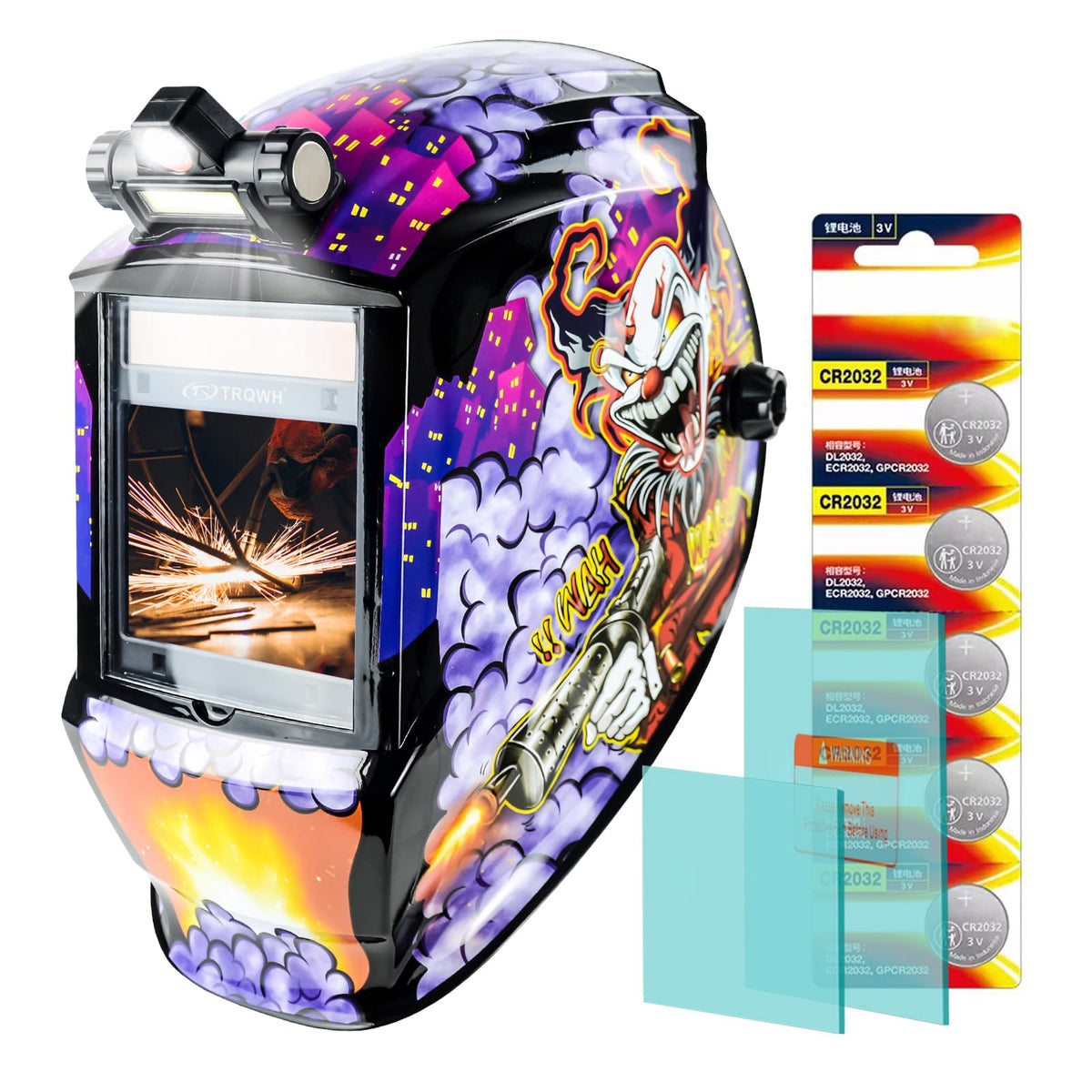 Auto Darkening Solar Powered Welding Helmet with 4 Arc Sensor V498