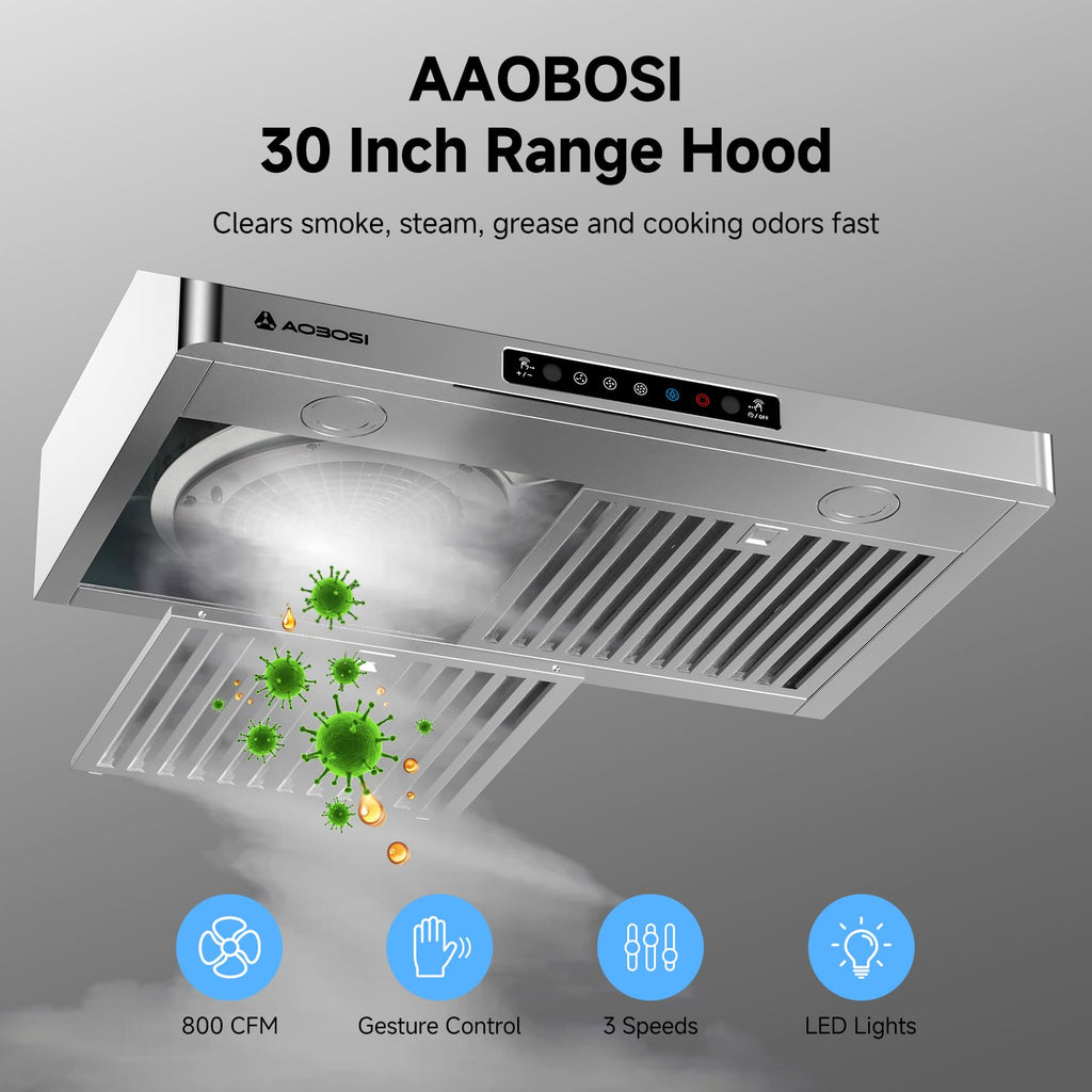 30 Inch Stainless Steel Under Cabinet Range Hood K901