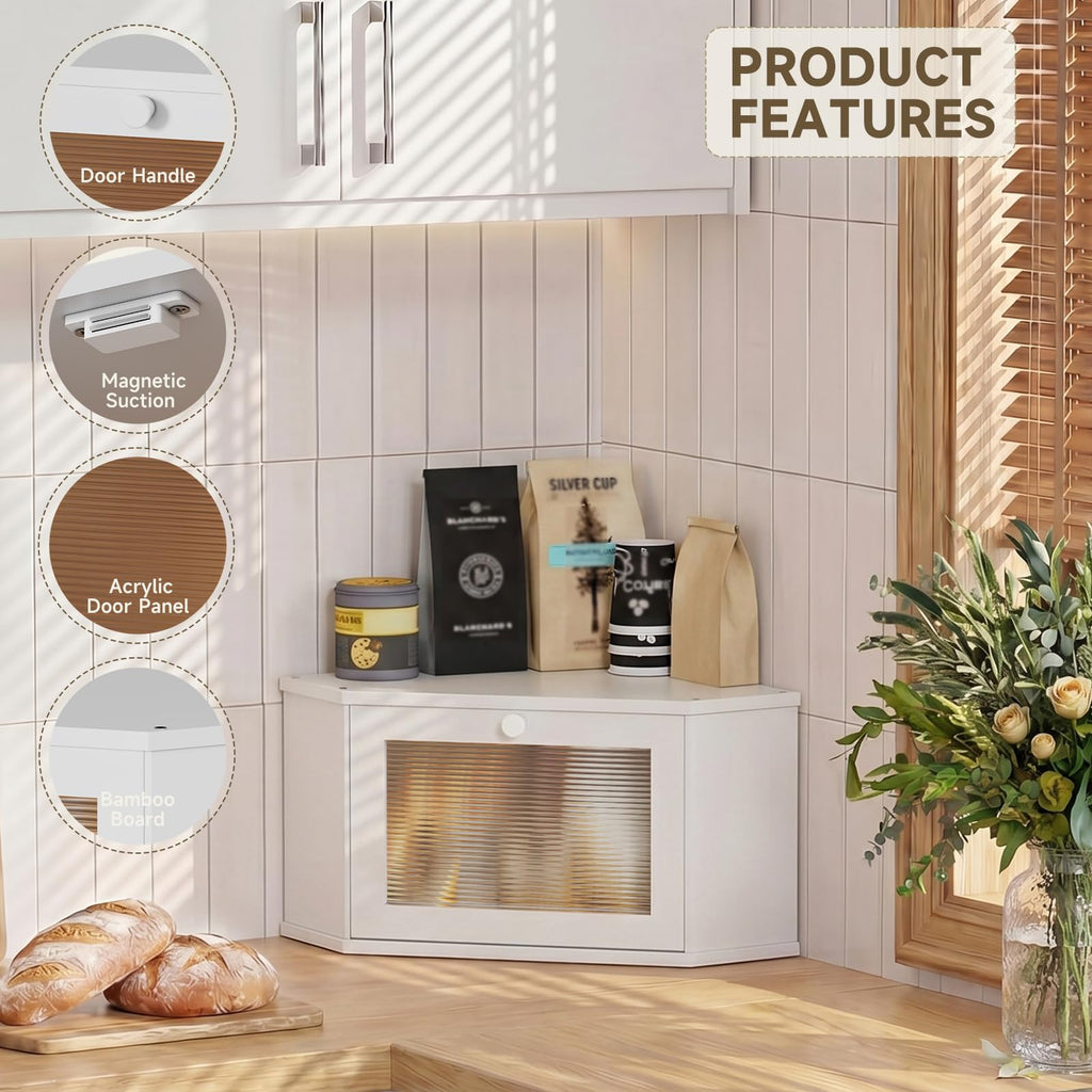 White Medium Bread Box H5340