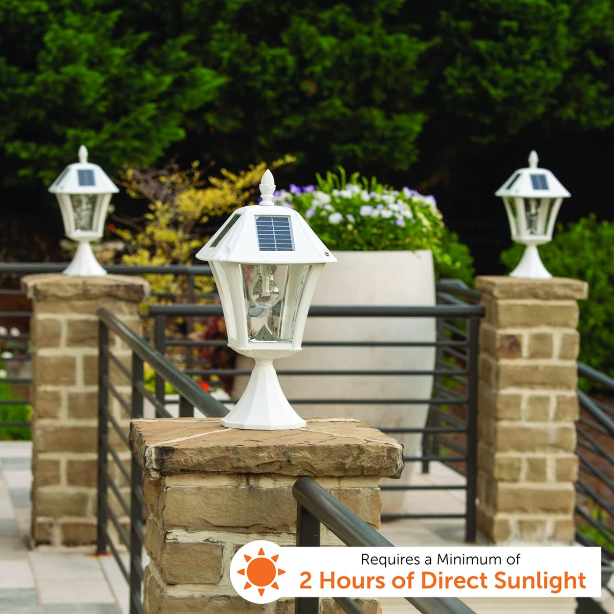 White Outdoor Solar Post Light with 3 Mounting Options I3298