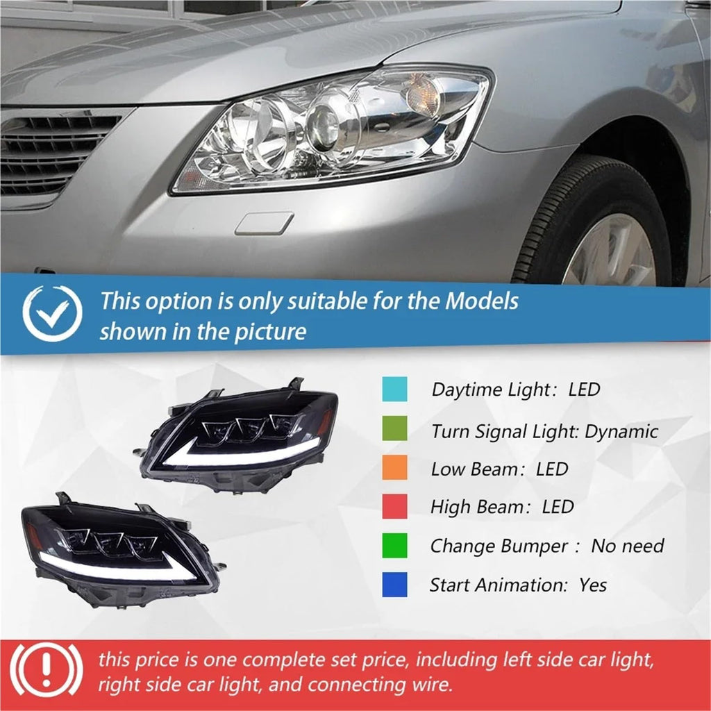 Toyota Camry 2006-2011 LED Headlight Assembly Projector Lens S6328