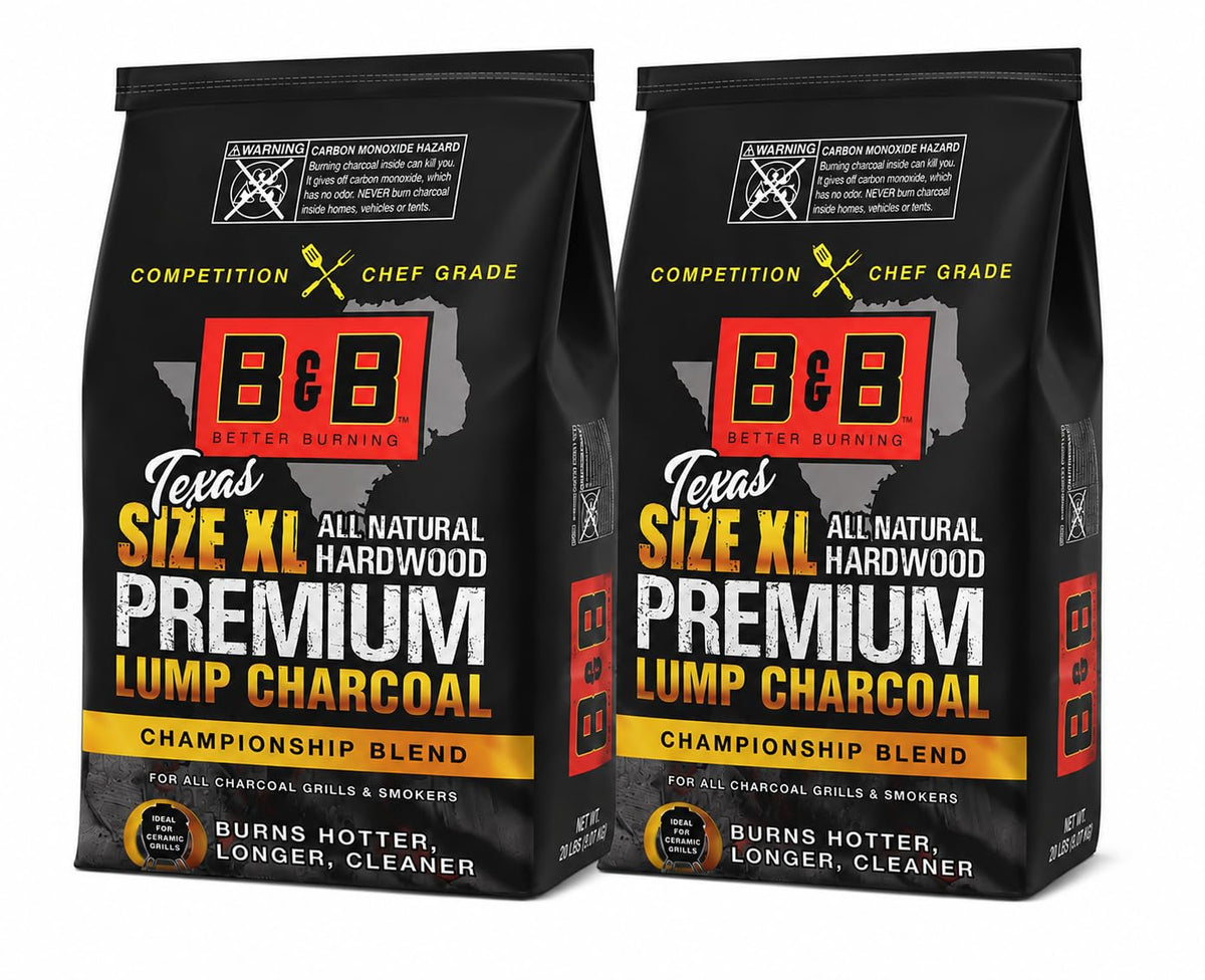 XL Premium Lump Charcoal 24 lb Bags Pack of 2 All Natural White Quebracho Hardwood N304