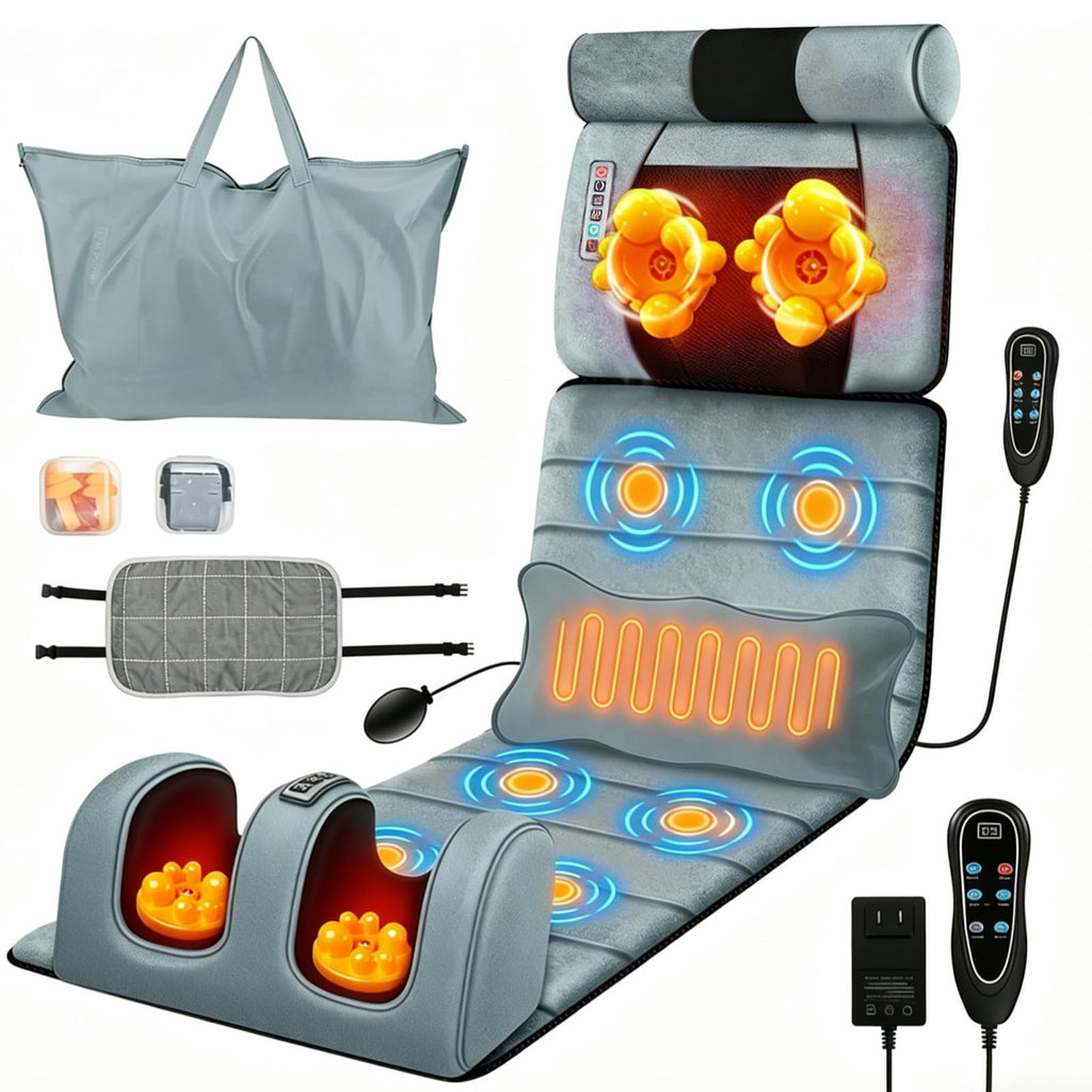 Heated Full Body Massage Mat with 10 Vibrating Nodes F98031