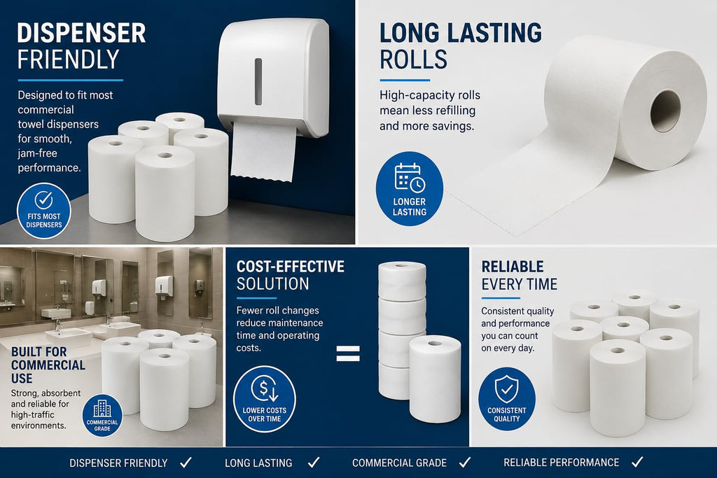 White Paper Towels 6 Rolls P256