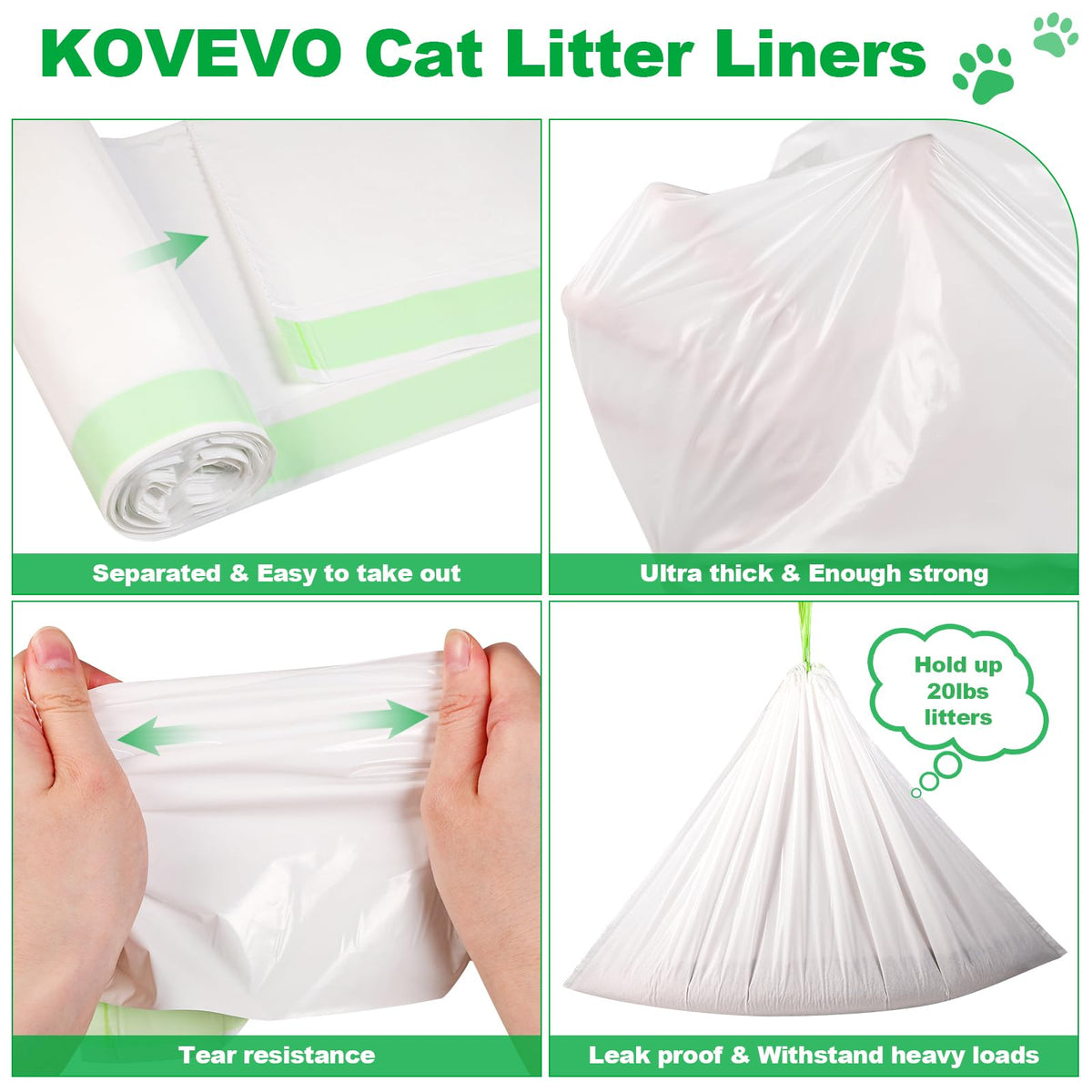 100 PCS Jumbo Cat Litter Box Liners 36"x19" M139