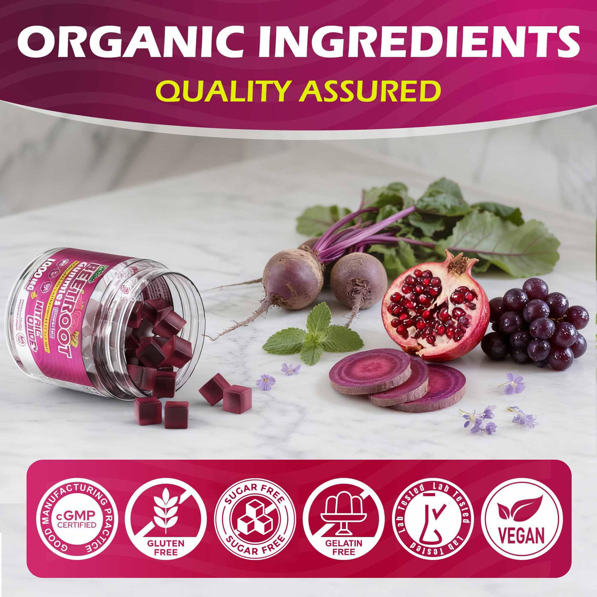 Sugar Free Beet Root Gummies with L-Citrulline & L-Arginine P88779