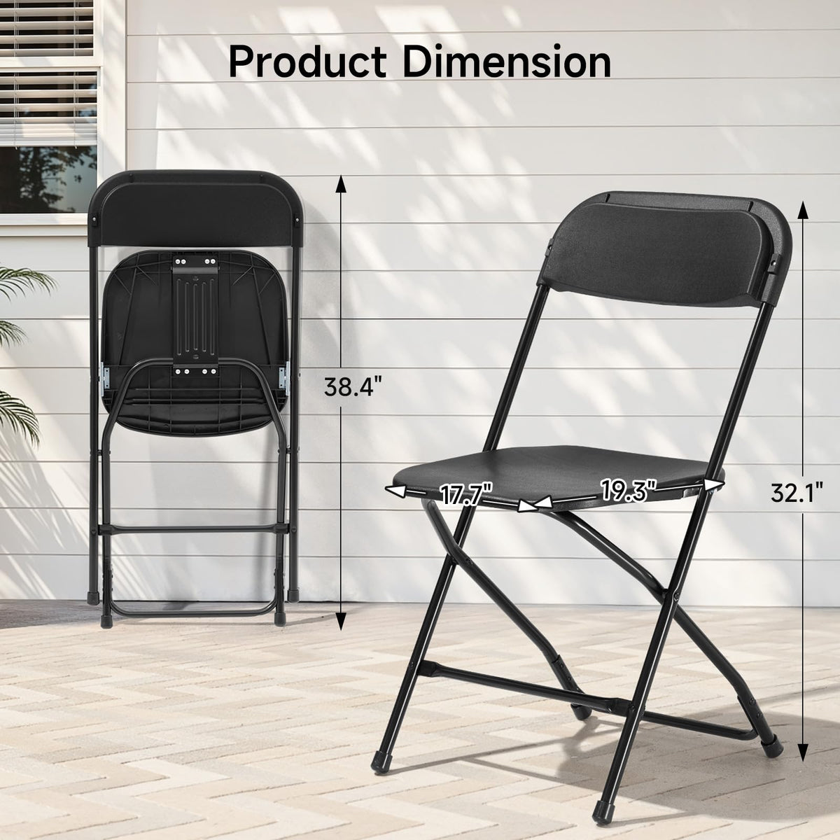 Folding Chairs 10 Pack 550LBS Capacity Heavy Duty Black H56341