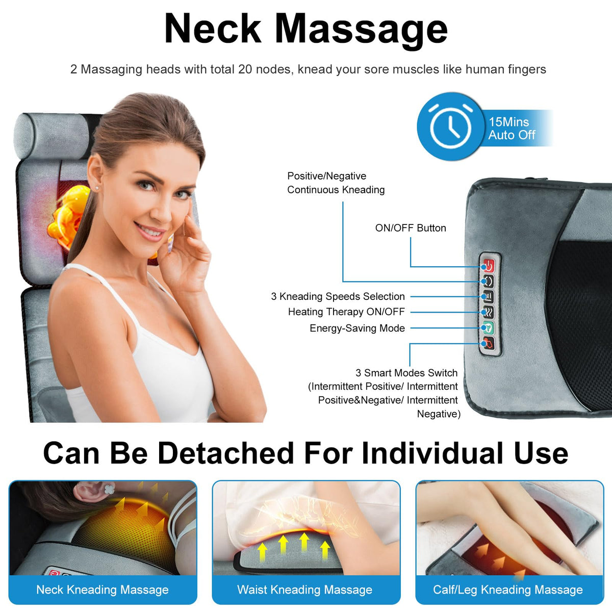 Heated Full Body Massage Mat with 10 Vibrating Nodes F98031