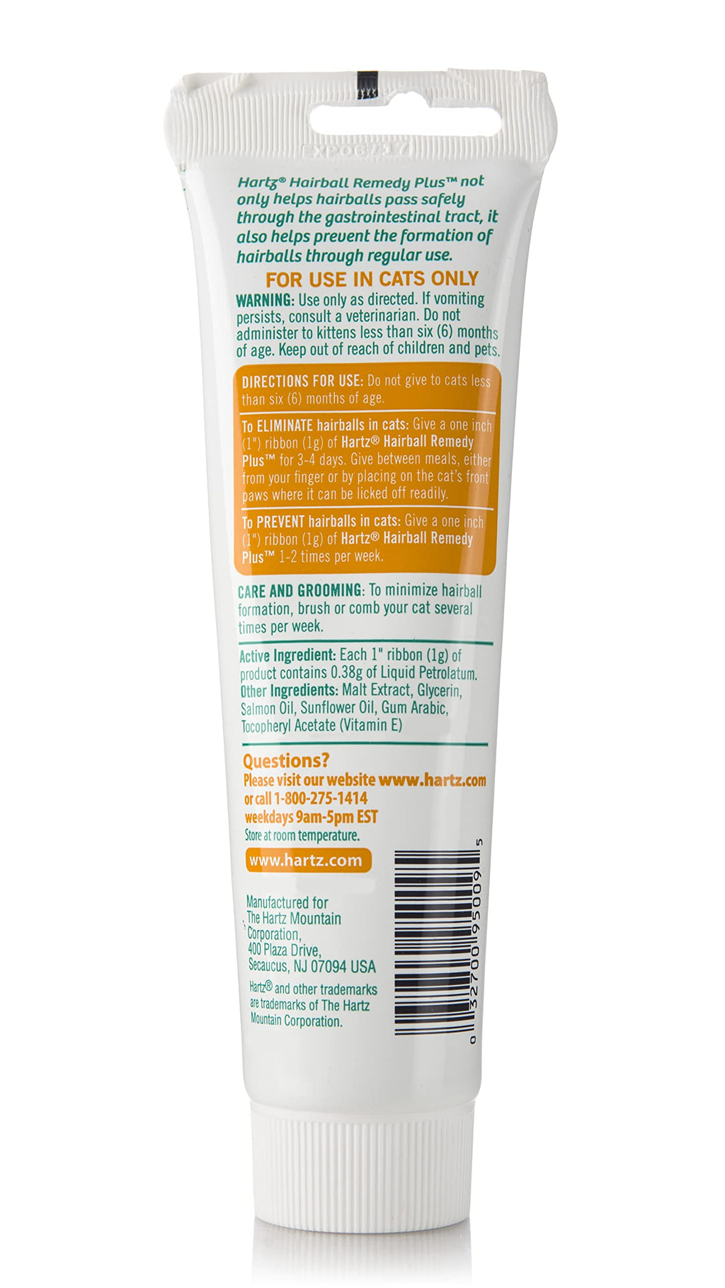 Salmon Flavored Hairball Remedy Paste for Cats and Kittens, 2.5 Ounce (Pack of 2) L15056