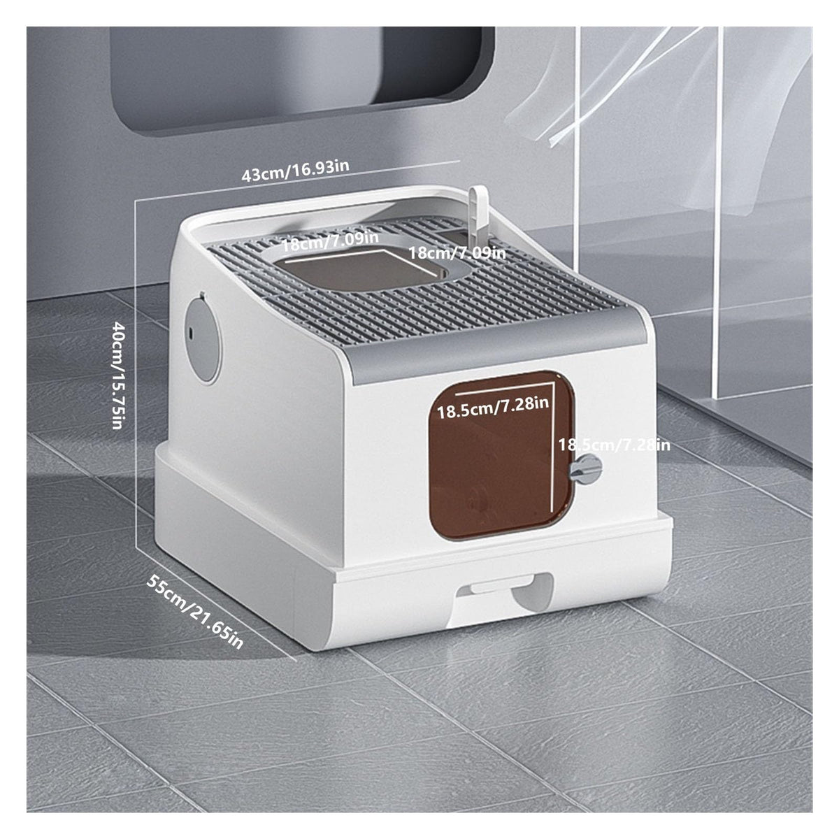 Fully Enclosed Extra Large Cat Litter Box with Lid O7805