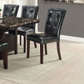 Black Faux Leather Tufted Parson Chairs Set of 2 C26756