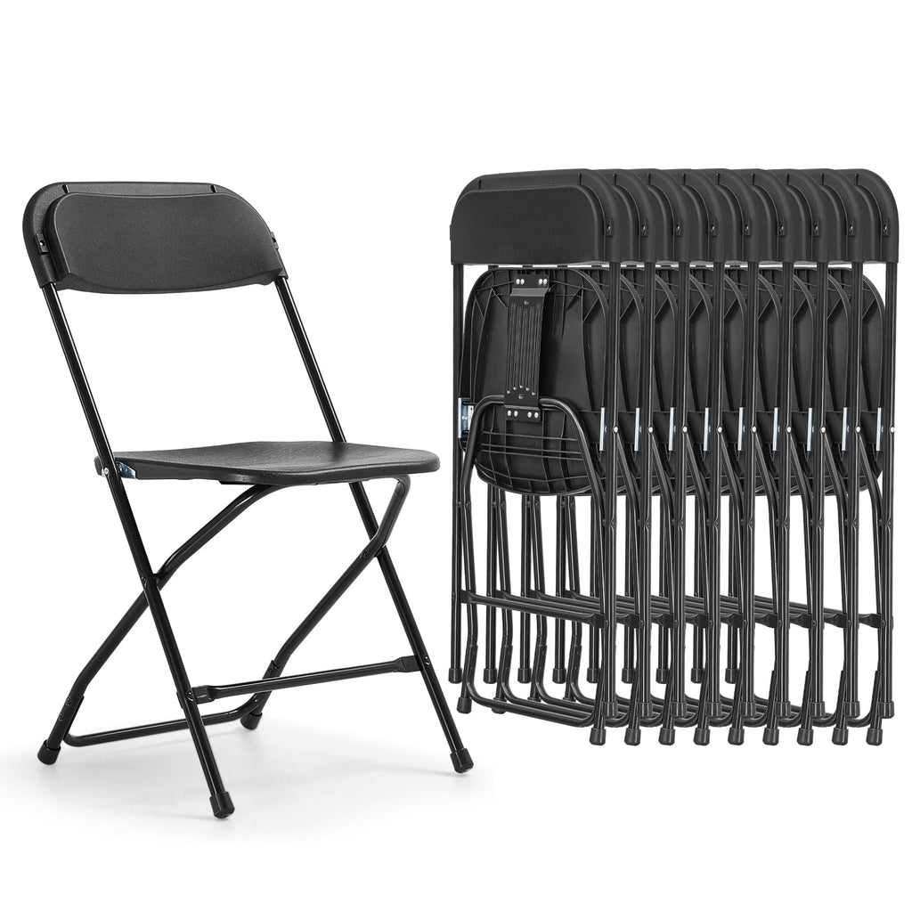 Folding Chairs 10 Pack 550LBS Capacity Heavy Duty Black H56341