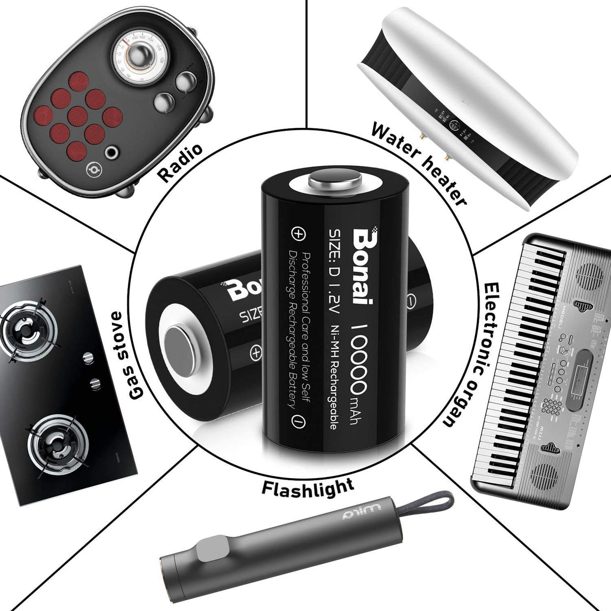 Rechargeable D Batteries 8 Pack X750