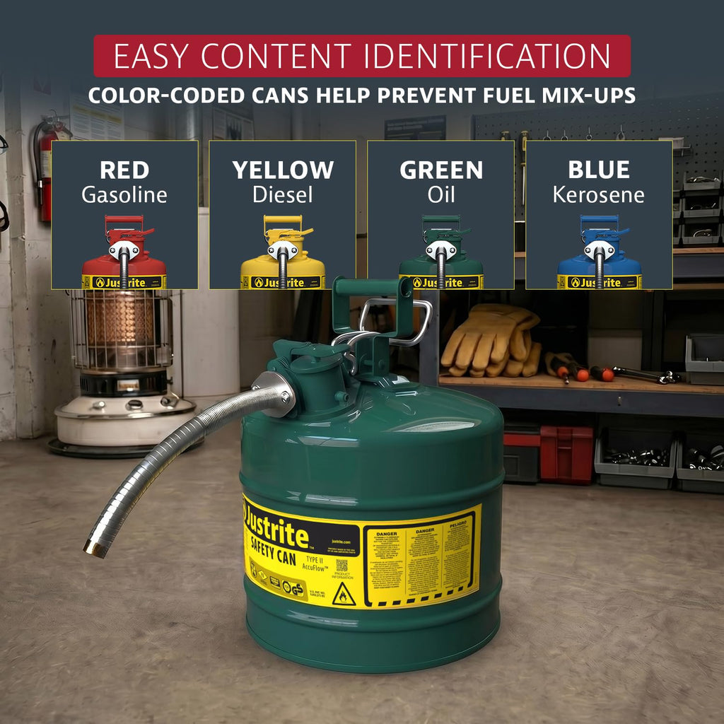 Green Galvanized Steel Safety Can I5787