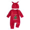 Christmas Baby Romper Jumpsuit Hat Set J444