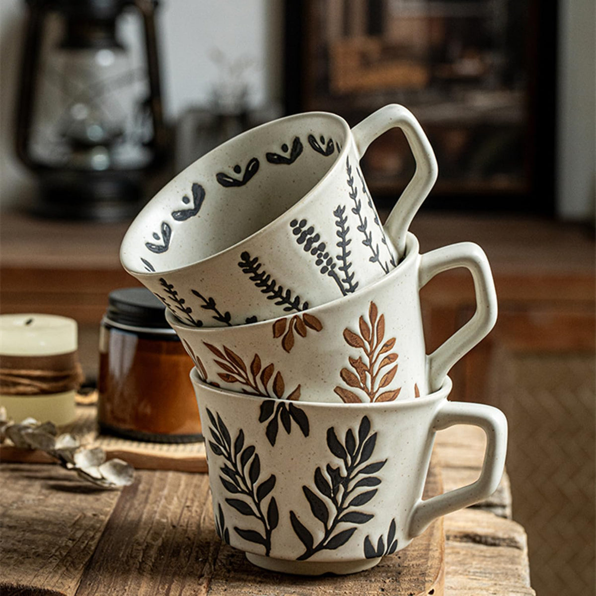 12 oz Ceramic Coffee Mug Set of 4 V53573