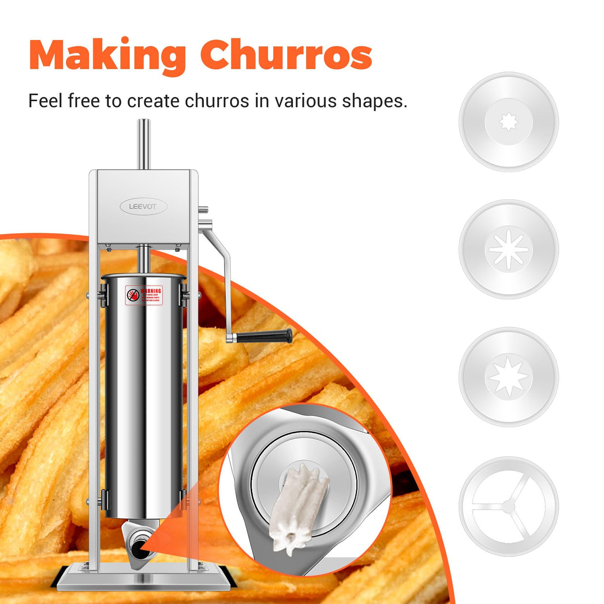 15LBS/7L Manual Stainless Steel Sausage Stuffer with 5 Stuffing Tubes G4927