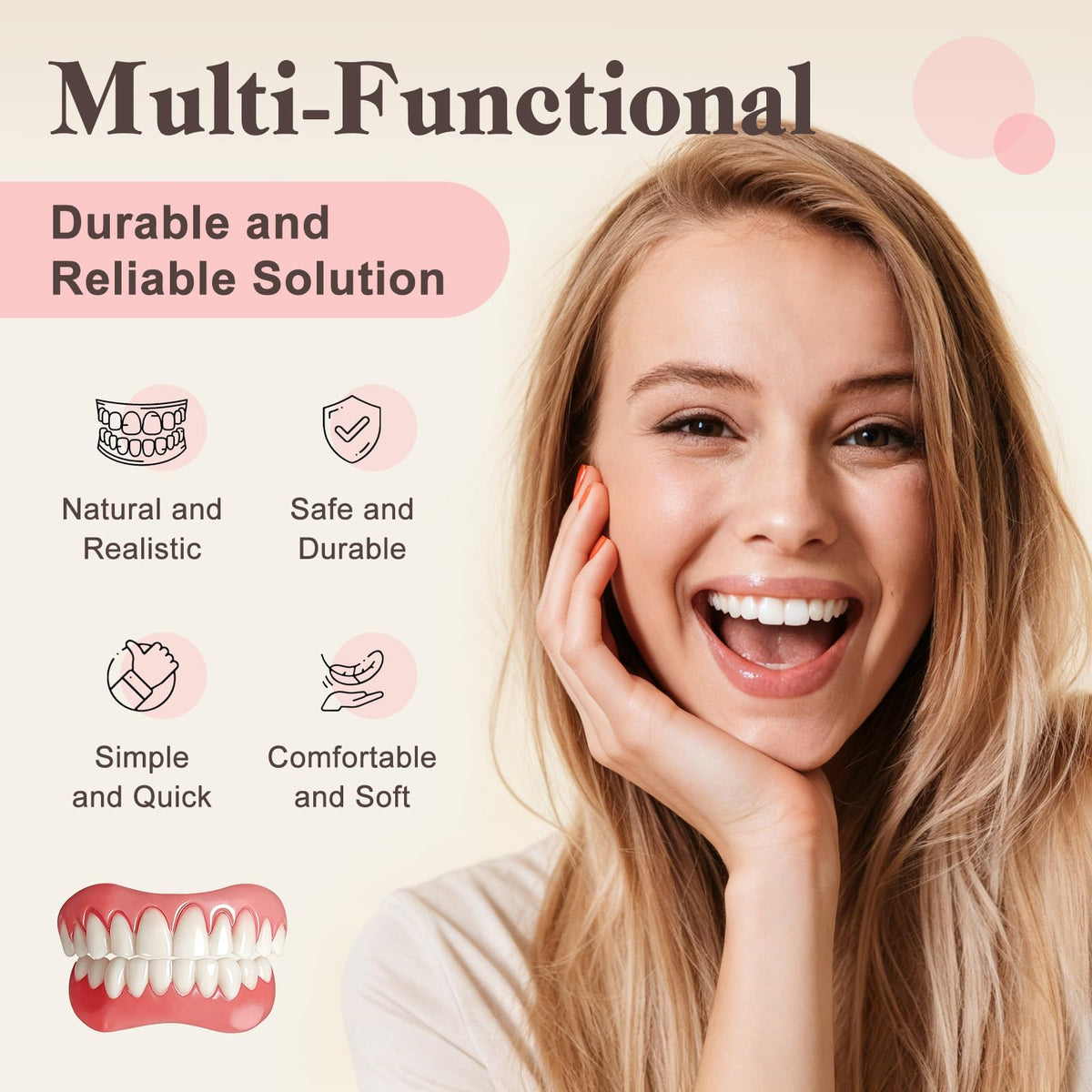 Moldable Silicone False Teeth Veneers Kit U28145