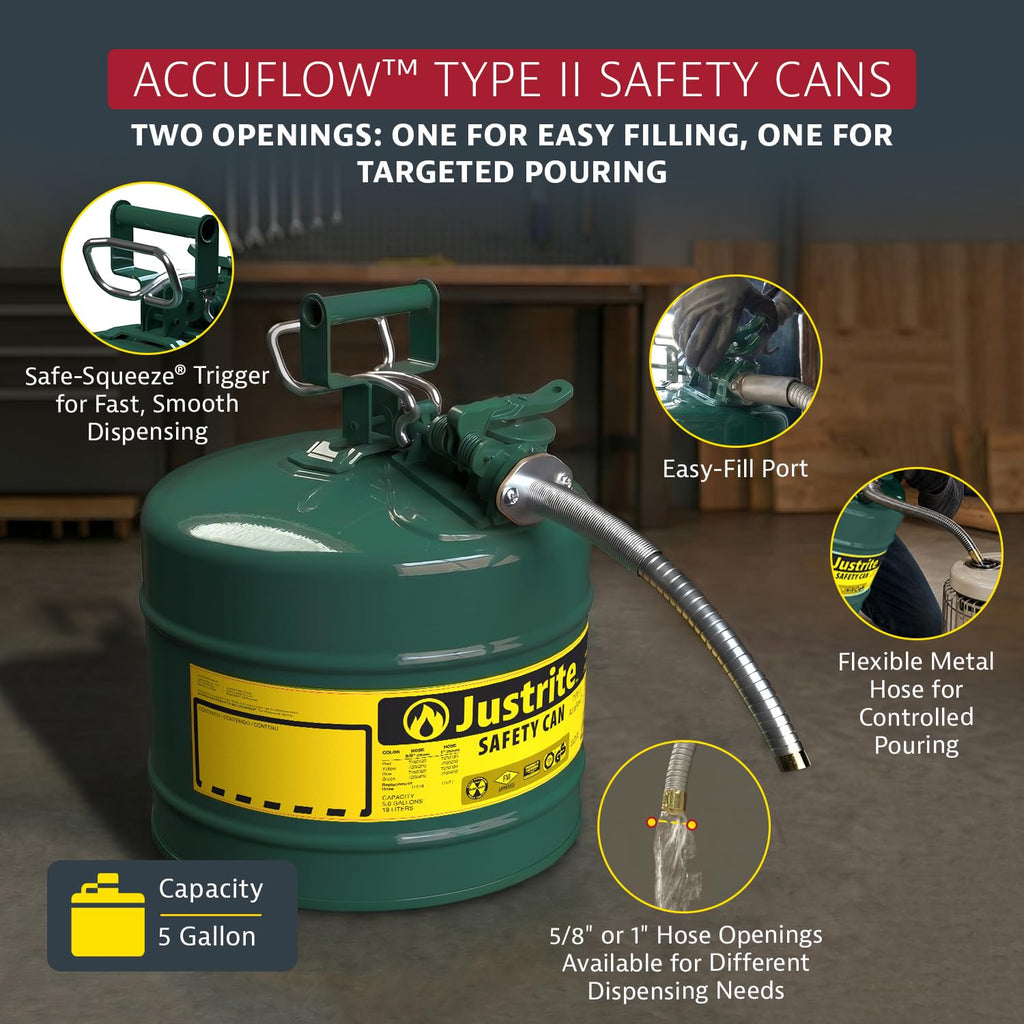 Green Galvanized Steel Safety Can I5787
