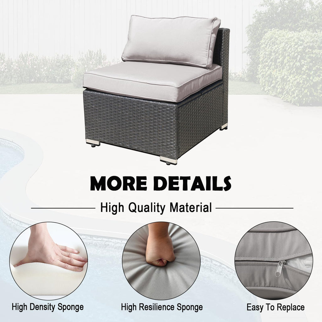 14 Piece Waterproof Outdoor Sofa Cushion Replacement with Zippers P5983