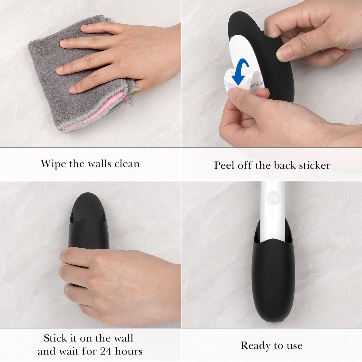 2 Pack Wall Mounted Silicone Electric Toothbrush Holder K18414