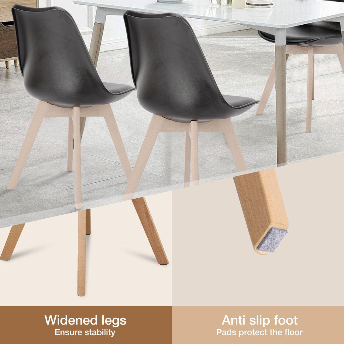 Dining Chairs Set of 4 PU Leather A287