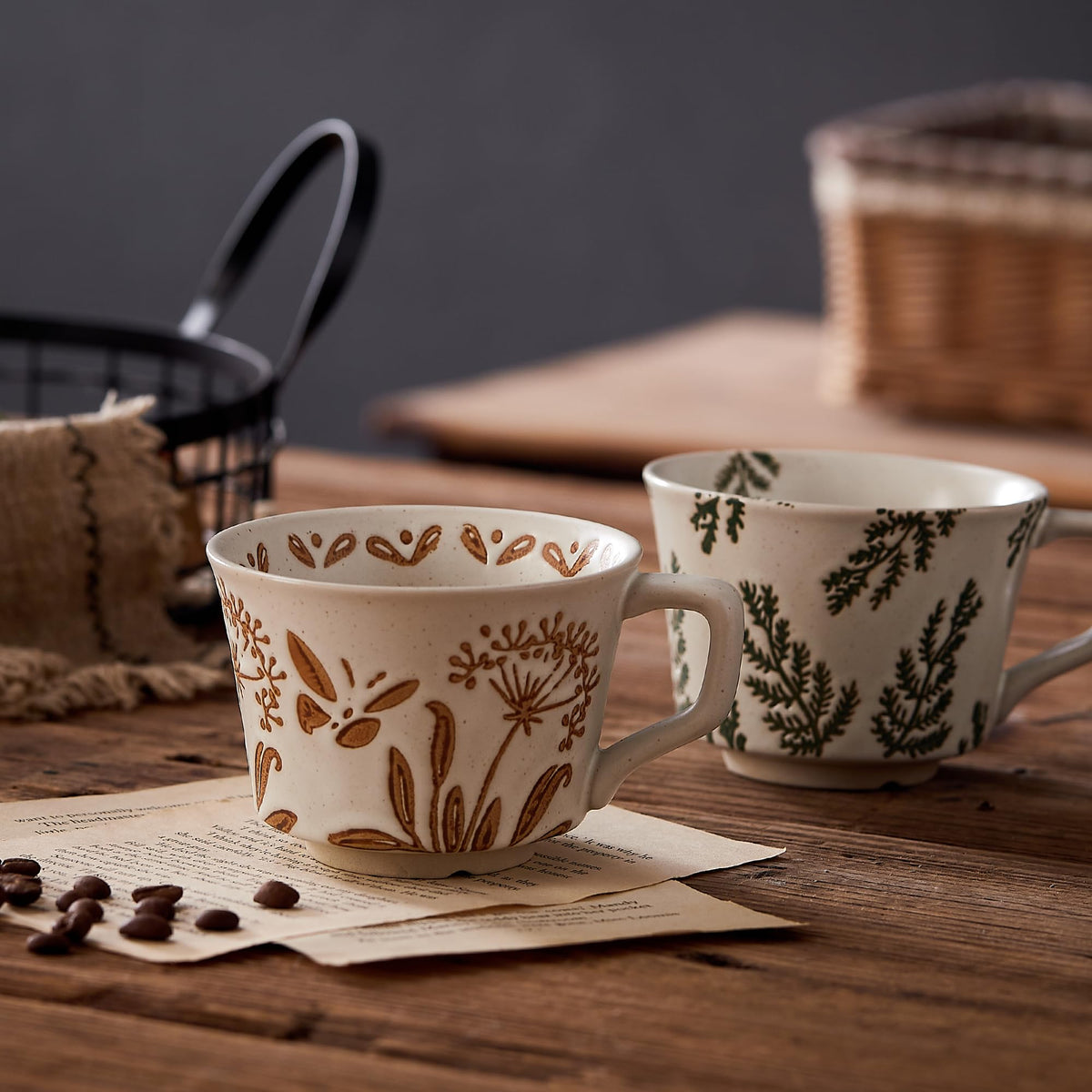 12 oz Ceramic Coffee Mug Set of 4 V53573