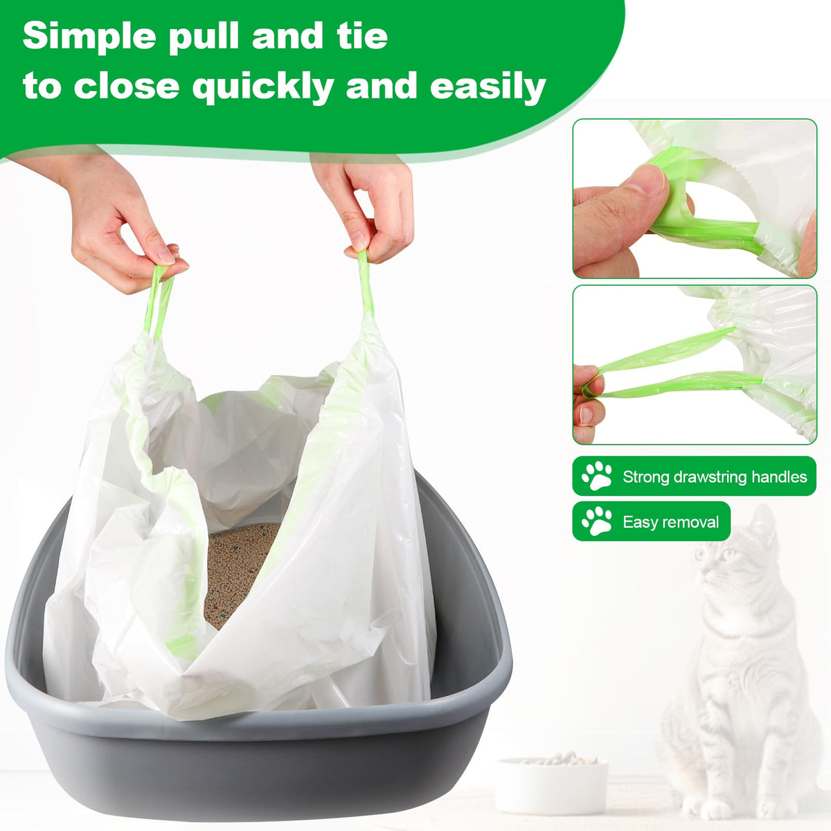 100 PCS Jumbo Cat Litter Box Liners 36"x19" M139