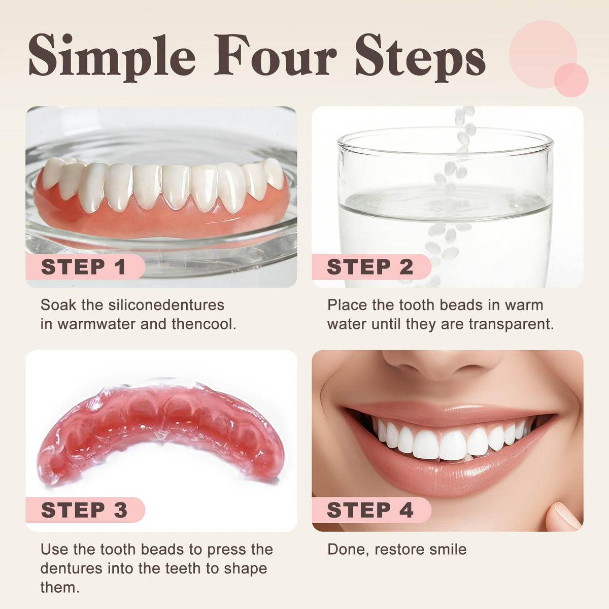 Moldable Silicone False Teeth Veneers Kit U28145