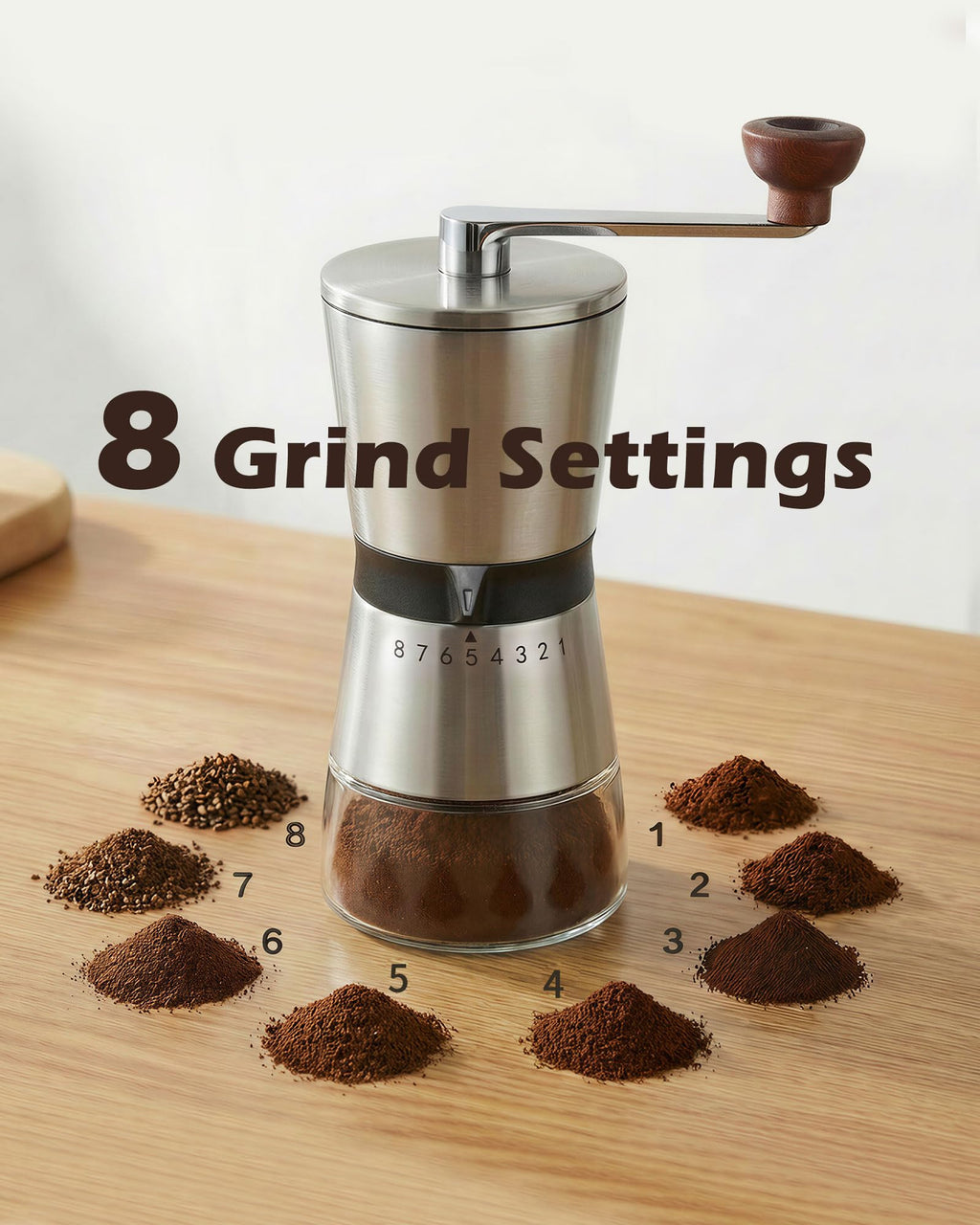 Manual Coffee Grinder with Handle Crank, Ceramic Burr H523590