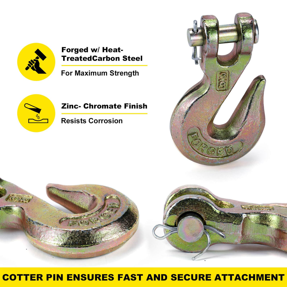 3/8 Heavy Duty Clevis Grab Hook 4 Pack R96715