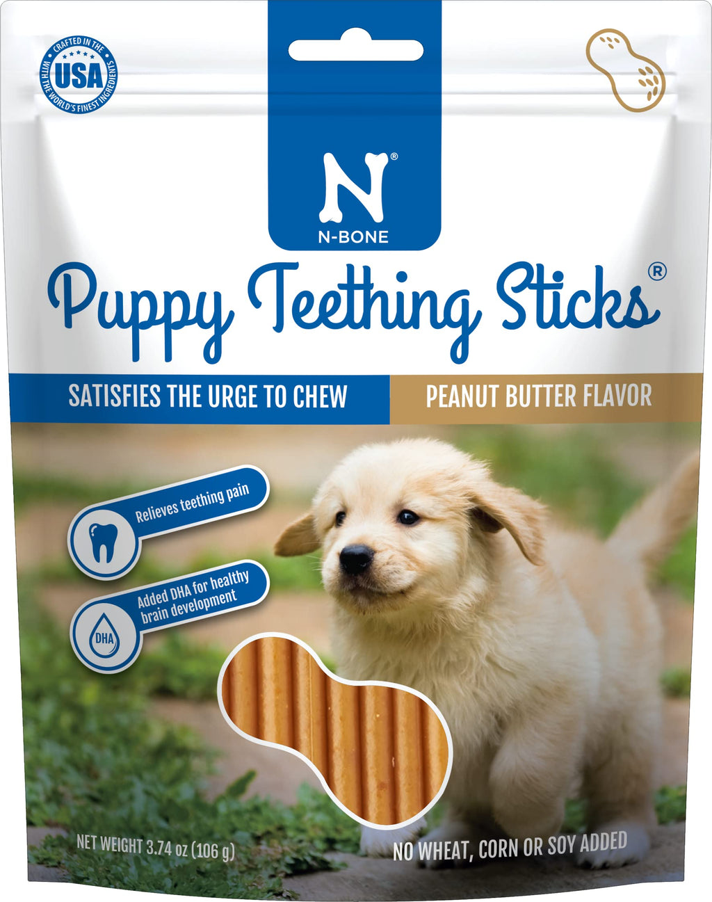 Peanut Butter Flavor Natural Puppy Chew Sticks 3.7oz L367