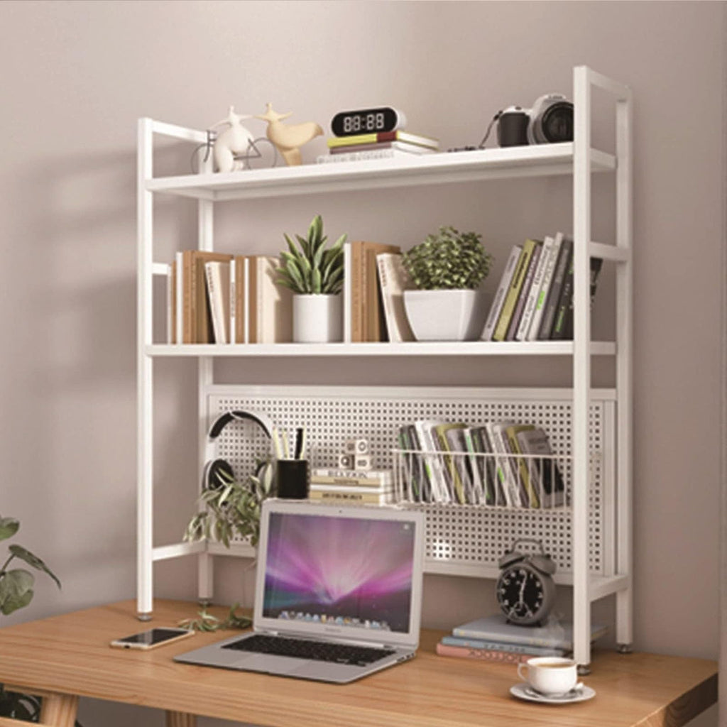 2 Tier White Wood Desktop Bookshelf F2958