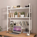 2 Tier White Wood Desktop Bookshelf F2958